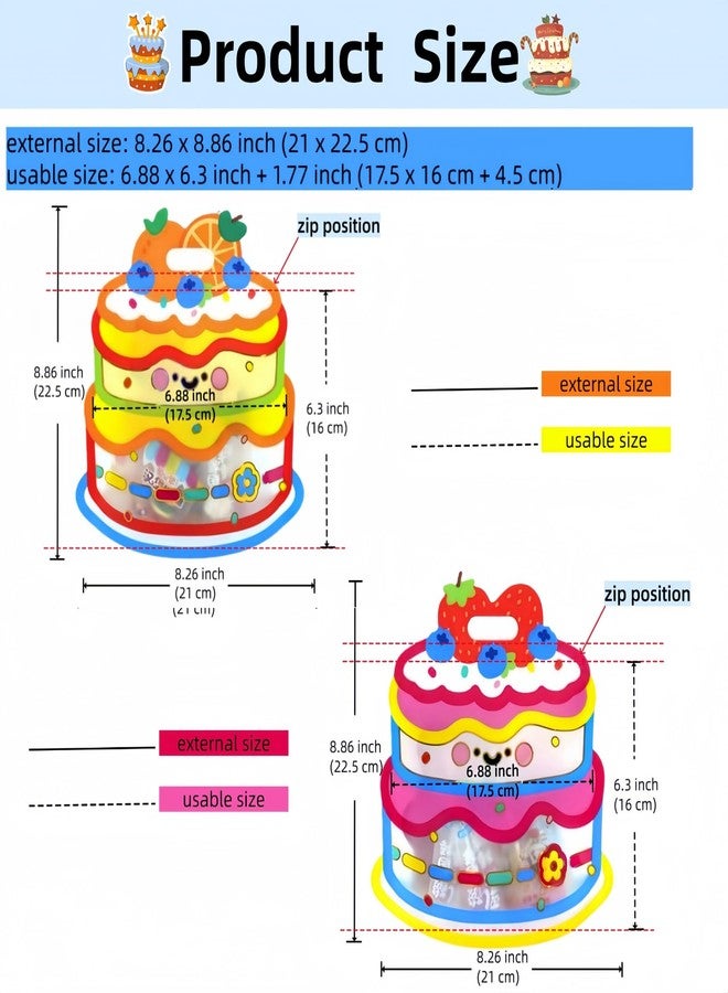 MITOB 20 Pack 2 Colors Small Reusable Strong Goodies Bags Clear Window Resealable Stand Up Pouch Handle Zipper Closure Bulk Gift Wrapper for Candy Snacks Treat Food Storage for Party Favor Kids - Image 2